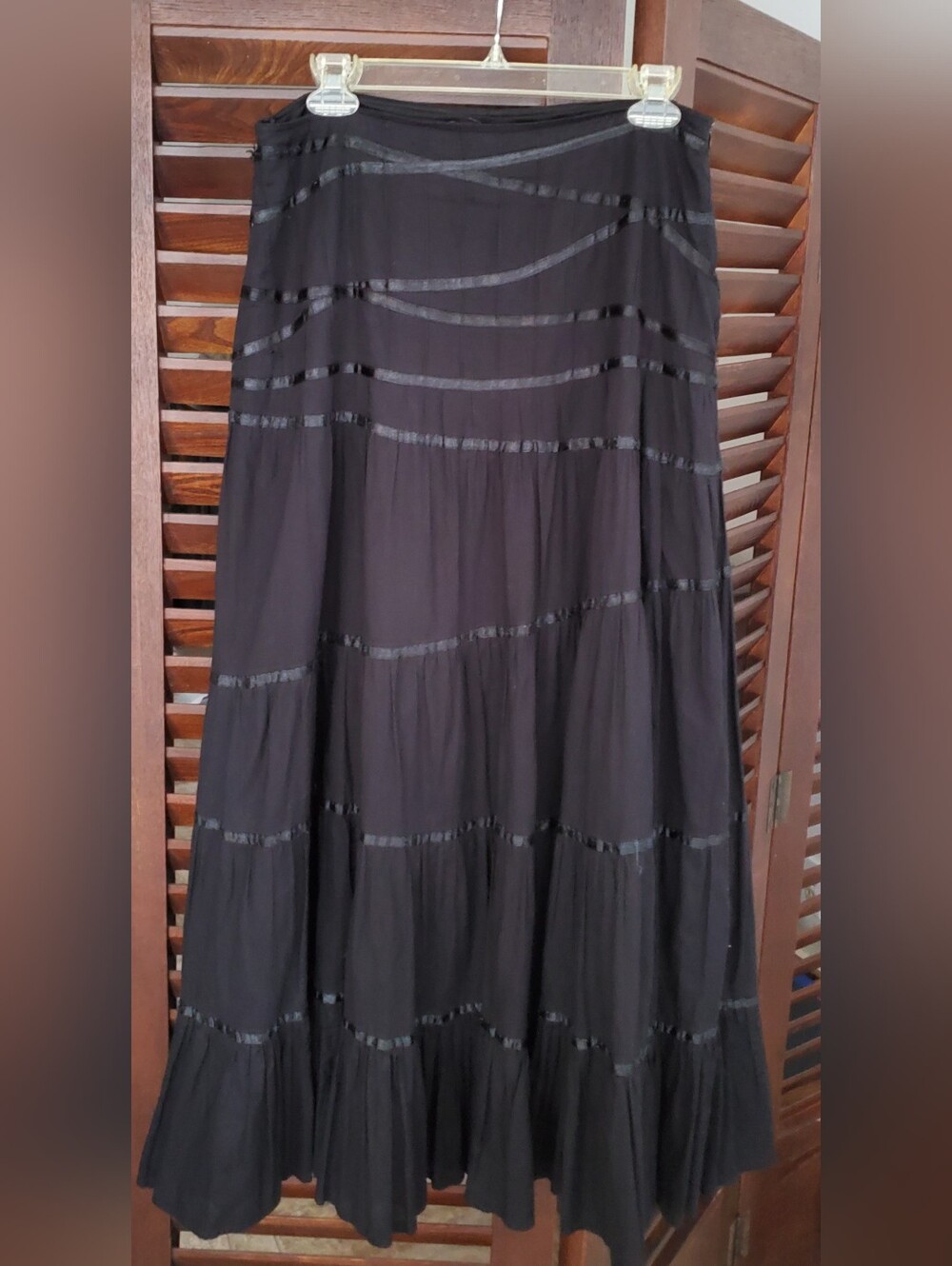 Black Tiered Lined Maxi Skirt - Women's Size 6